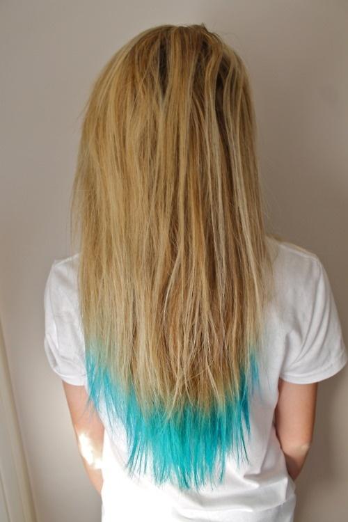light blue hair tips