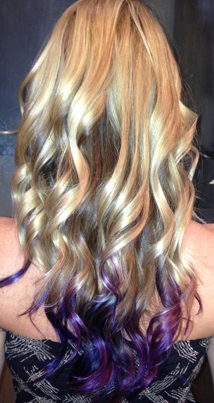 Purple Curly Tips Hairstyles How To