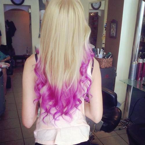 Blonde Purple Dip Hairstyles How To