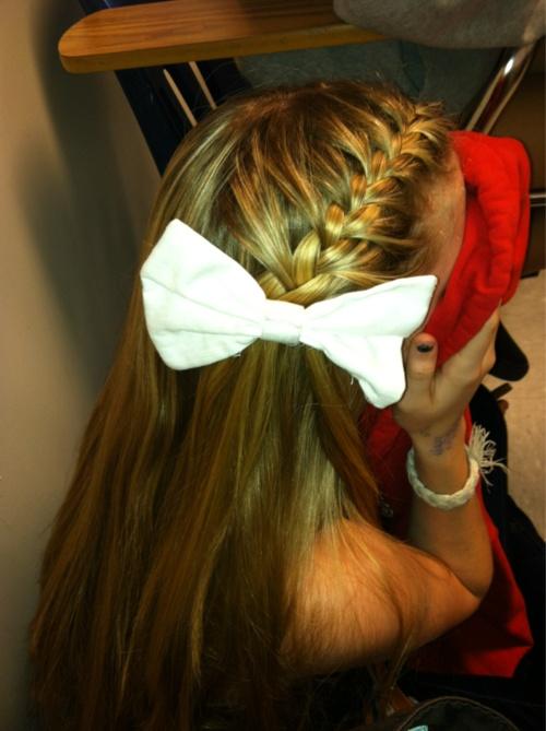 Side French Braid Bow Hairstyles How To