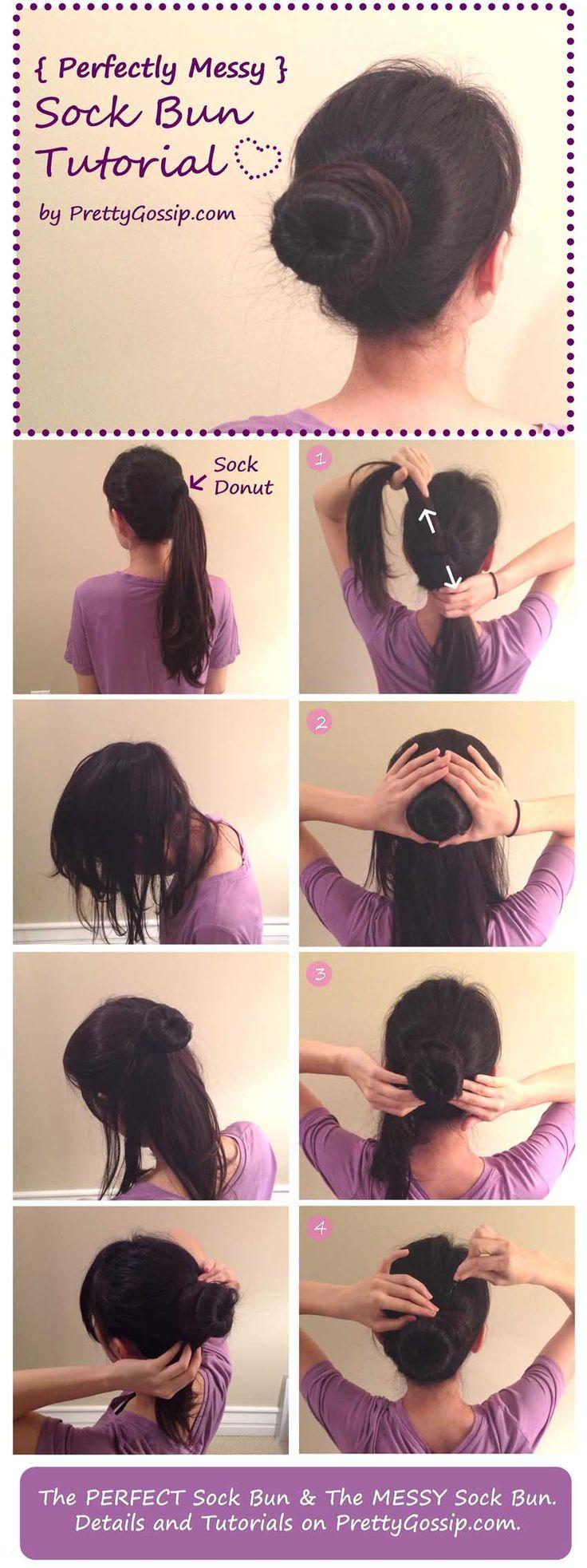 Messy Sock Bun Hairstyles How To