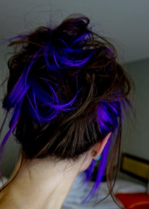 Messy Updo Purple Hairstyles How To