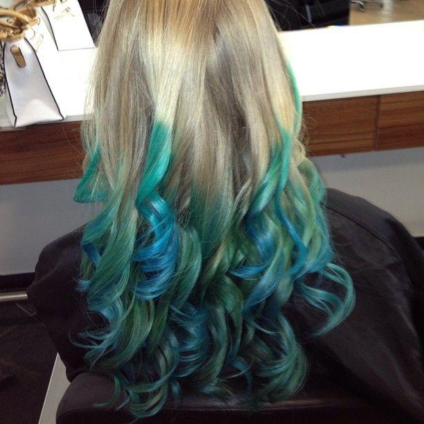 Blonde Curly Blue Tips  Hairstyles How To