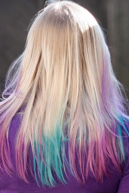 Pink & Blue Pastel Tips  Hairstyles How To